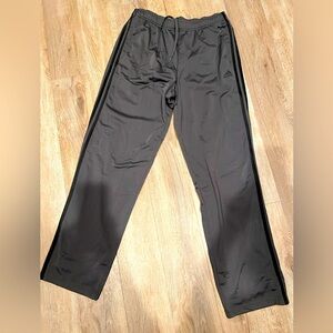 Men’s Size Large Dark Grey Adidas Athletic Pants with Black Stripe